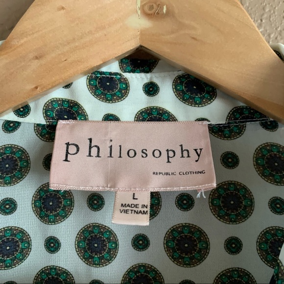 Philosophy Sheer Button Down Blouse Size Large - Picture 3 of 8